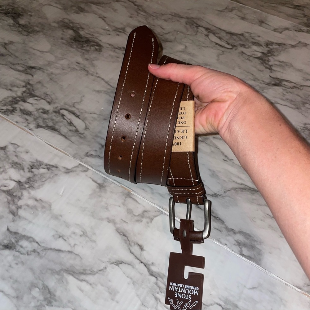 Stone Mountain Brown Leather Belt
